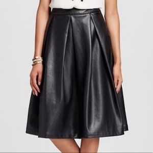 Black Faux Leather Birdcage Skirt - WHOWHATWEAR